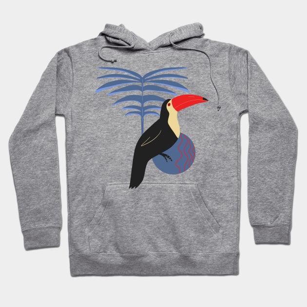 Joyful toucan - blue and yellow Hoodie by Vaekra Design